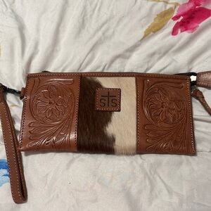 STS Ranchwear Floral Embossed Leather Clutch